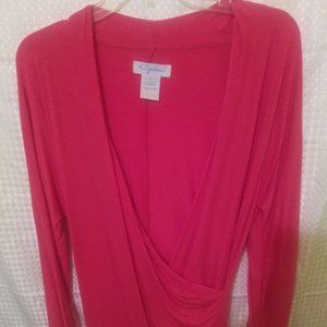 K Jordan, Women's Long Sleeve Blouse, Pink, size L